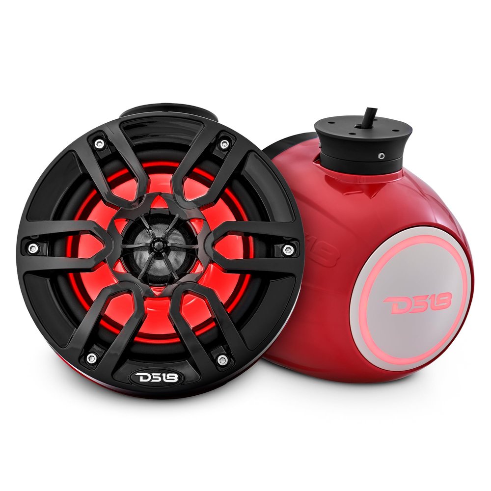 DS18 NXL-PS6R 2-Way Wakeboard Tower Speakers with Integrated RGB Lights - 300 MAX Perfect for Jet Skies, Ideal for ATV, UTV, Jeep, Side by Side, Marine,RZR