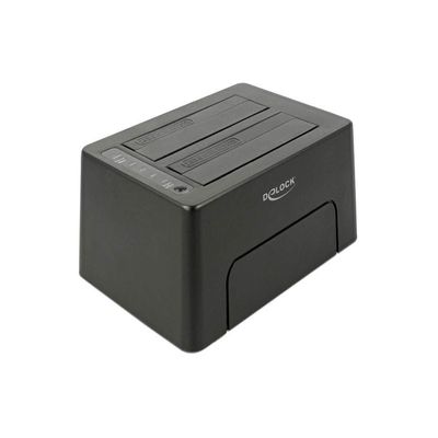 Delock 63957 USB-C Docking Station Black USB-C Clone Function HDD SSD
