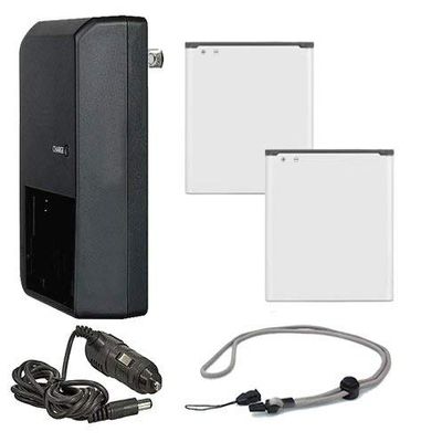 High Capacity 'Intelligent' Batteries for Samsung NX3300 (2 Units) + AC/DC Travel Charger + Nwv Direct Microfiber Cleaning Cloth.