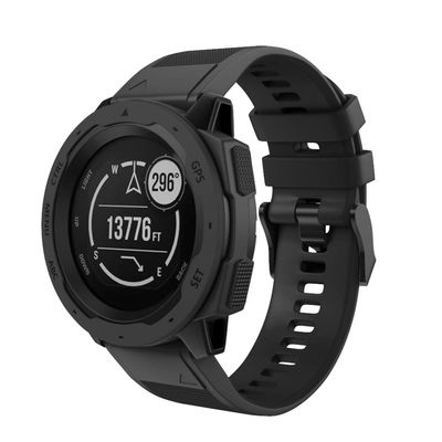 DKEnjoy Silicone Quick Release Wrist Band Replacement Bracelet Watch Strap for Garmin Instinct Smartwatch (Black)