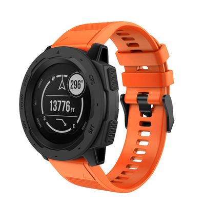 DKEnjoy Silicone Quick Release Wrist Band Replacement Bracelet Watch Strap for Garmin Instinct Smartwatch (Orange)