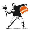Banksy Flower Throw Me Wall Sticker - Petal Vinyl Thrower Favor Chucker Decal - Student Unique Gift Paper Patry The Favour Art Mural view 1