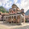 Leyiyi 12x10ft Rila Monastery Bulgaria European Landmark Backdrop Sunny Old Striped Dome Built Structure Building Summer Autumn Journey Fashion Youngster Boy Band Girl Adult Artistic Portrait view 1