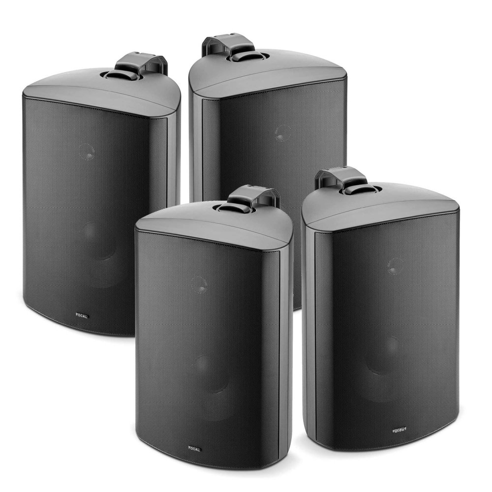 Focal 100 OD8 8" Outdoor Loudspeakers, IP66 Rated - Black Pairs, 4 Speakers