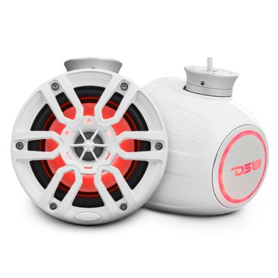 DS18 NXL-PS6W 2-Way Wakeboard Tower Speakers with Integrated RGB Lights - 300 MAX Perfect for Jet Skies, Ideal for ATV, UTV, Jeep, Side by Side, Marine,RZR