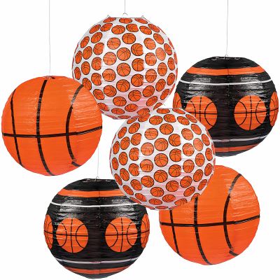 Paper Basketball Hanging Lanterns (6 piece set) Party Decorations
