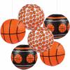 Paper Basketball Hanging Lanterns (6 piece set) Party Decorations view 1