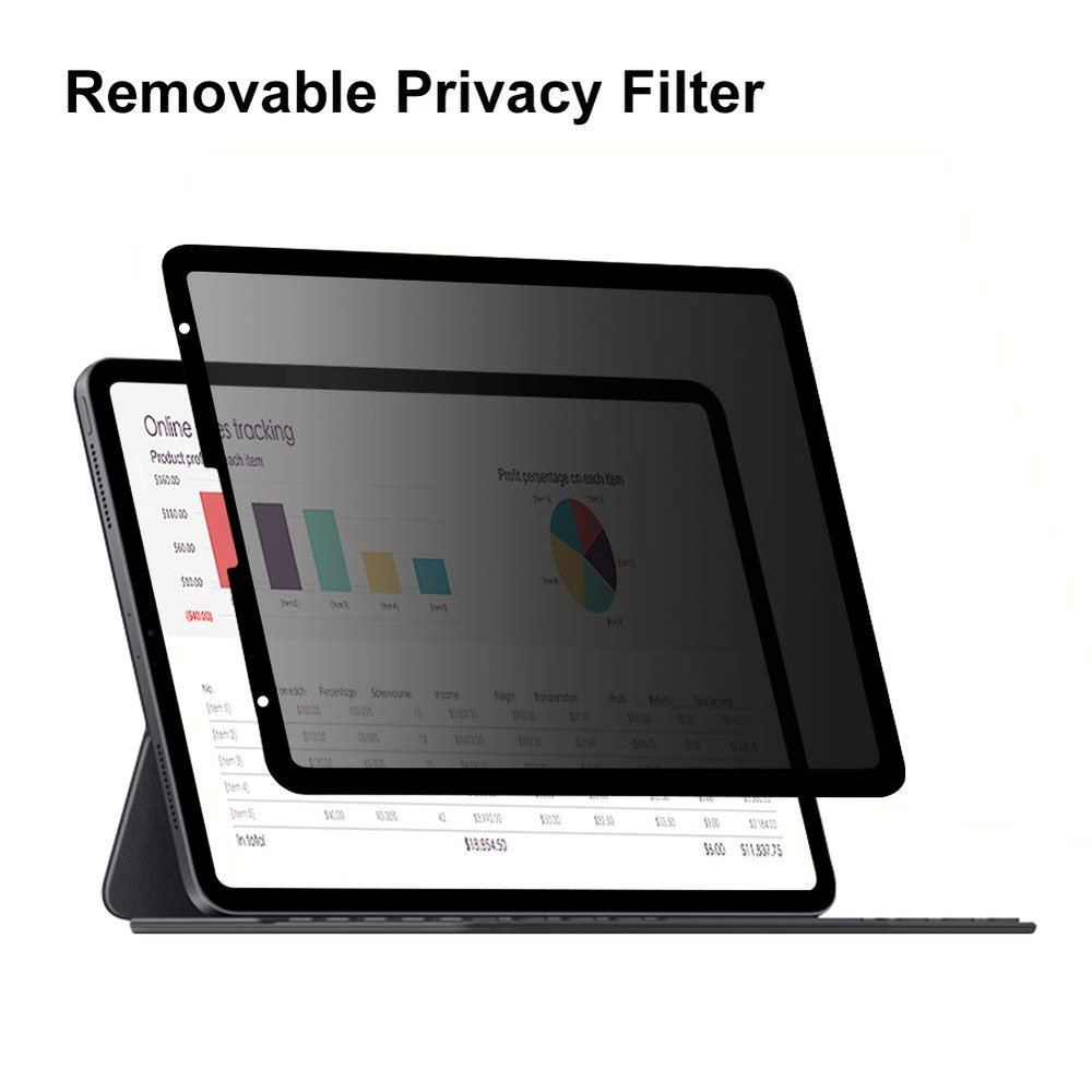 FILMEXT Removable Ipad Pro Privacy Screen Protector for Ipad Pro 11 inch (2022/2021/2020/2018), Ipad Air 5/Air 4 10.9 inch, Anti-Spy Anti-Glare Filter, Bubble Free & Easy On/Of,[Landscape Privacy]