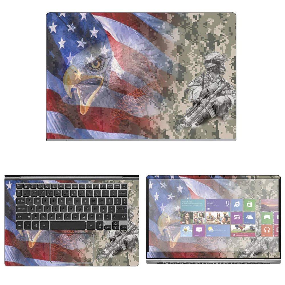 Decalrus - Protective Decal Patriotic Skin Sticker for LG Gram 14Z990 (14" Screen) case Cover wrap LGgram_14z990-21