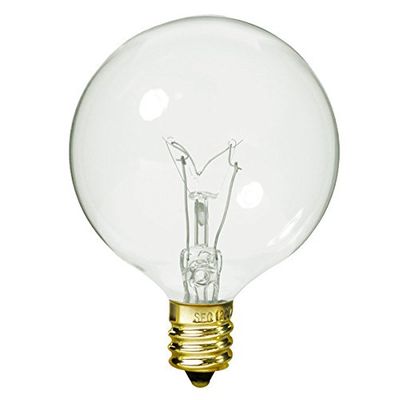 15 watt G16 1/2 Incandescent; Clear; 2500 Average Rated Hours; 98 lumens; Candelabra Base; 130 Volts Light Bulb (Pack of 6)