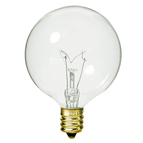 15 watt G16 1/2 Incandescent; Clear; 2500 Average Rated Hours; 98 lumens; Candelabra Base; 130 Volts Light Bulb (Pack of 6)