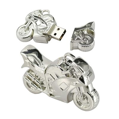 4GB Metal Motorcycle Shape USB 2.0 Flash Drive Pen Drive Memory Stick USB Stick USB Drive Flash Disk Thumb Drive USB Disk USB Stick U Disk PenDrive (Silver)