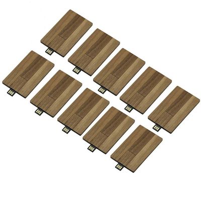 100 Pack Business Credit Card 2.0- USB Flash Drives (2.0/8GB, Walnut Wood)