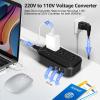 Voltage Converter 2300W International Power Converter Step Down 220v/240v to 110v/120v Travel Adapter Transformer w/ 4 USB 3 AC Outlets 7 Worldwide Plug Adapters EU/US/AU/IT/UK/India/South Africa view 3
