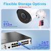 Anpviz 5MP Bullet POE IP Camera, 2.8mm Lens Security PoE IP Camera for Outdoor Indoor, Built in Mic, Human & Motion Detection, 100ft IR Night Vision, Up to 512GB MicroSD Slot, IPC-B850WD-S(U Series) view 3