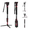 Avella CD324 Carbon Fiber Video Monopod Kit, with Fluid Head and Removable feet, 71 Inch Max Load 13.2 LB for Canon Nikon Sony Olympus Panasonic DSLR Camera view 1