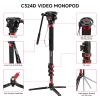 Avella CD324 Carbon Fiber Video Monopod Kit, with Fluid Head and Removable feet, 71 Inch Max Load 13.2 LB for Canon Nikon Sony Olympus Panasonic DSLR Camera view 2
