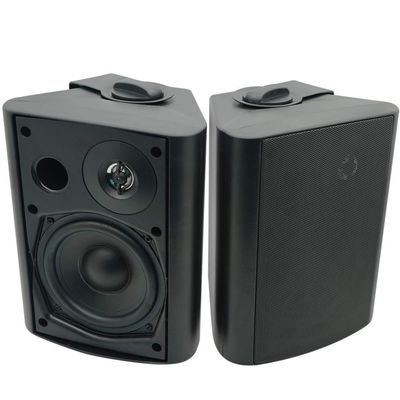 Herdio 5.25 Inch Indoor Outdoor Bluetooth Speakers Patio Waterproof Wired Wall Mount System 300 Watts (Black)