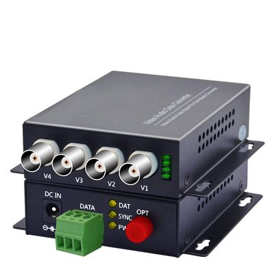 1Pair 4 Channel Digital Video Fiber Optical Media Converters Extender Adapter with 485 Data Single Mode FC Fiber Optic Upto 20Km for CCTV Security Monitor.