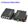 1Pair 4 Channel Digital Video Fiber Optical Media Converters Extender Adapter with 485 Data Single Mode FC Fiber Optic Upto 20Km for CCTV Security Monitor. view 2