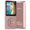 AGPTEK A02S 16GB MP3 Player, 70 Hours Playback Lossless Sound Music Player, Supports up to 128GB, Rose Gold view 1