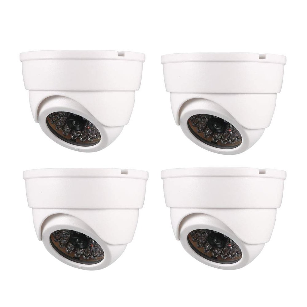 uxcell Fake Security Camera Light White 4Pcs