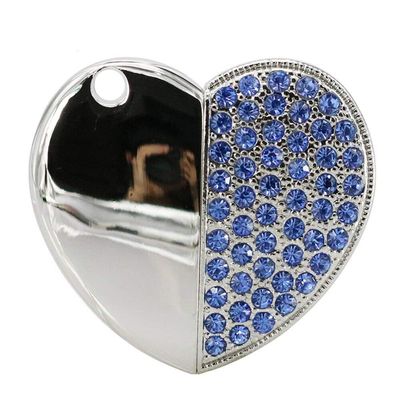 128GB Heart Shape USB Flash Drive USB Drives Memory Stick Thumb Drives USB 2.0 Disk Pen Drive Pen Drive USB Drive Date Storage Flash Disk Zip Drive USB Stick (Blue)