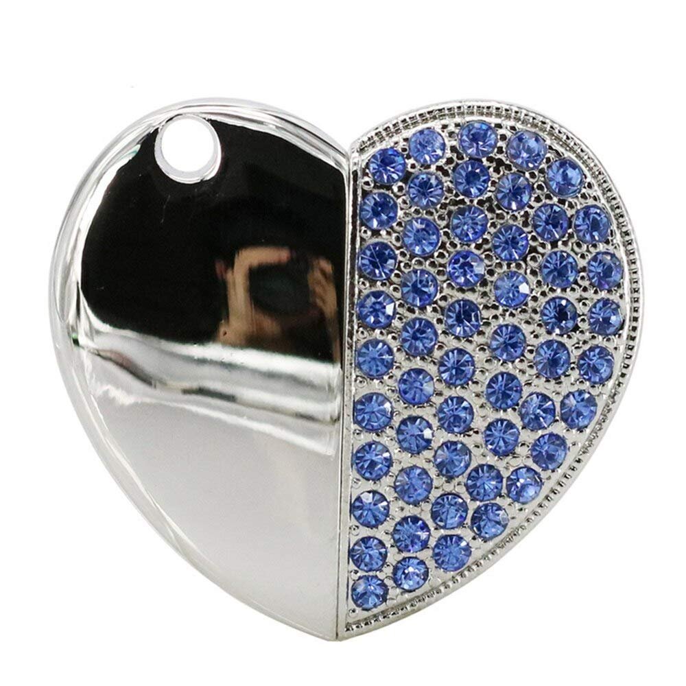 128GB Heart Shape USB Flash Drive USB Drives Memory Stick Thumb Drives USB 2.0 Disk Pen Drive Pen Drive USB Drive Date Storage Flash Disk Zip Drive USB Stick (Blue)