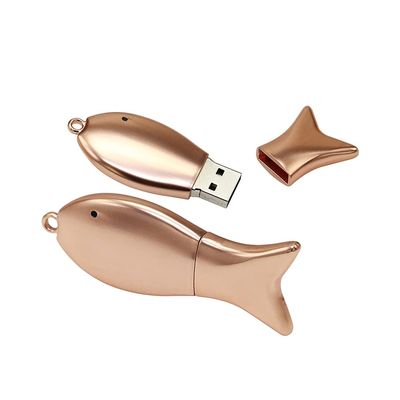 128GB Fish Shape USB Flash Drive USB Drives Memory Stick Thumb Drives USB 2.0 Disk Pen Drive Pen Drive USB Drive Date Storage Flash Disk Zip Drive USB Stick (Rose Gold)