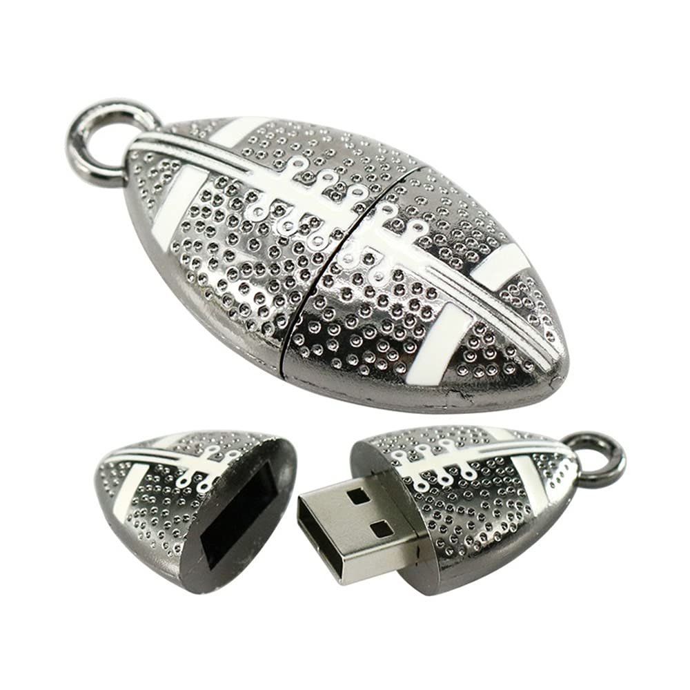128GB Metal Rugby Shape USB 2.0 Flash Drive Pen Drive Memory Stick USB Stick USB Drive Flash Disk Thumb Drive USB Disk USB Stick U Disk PenDrive (Black)