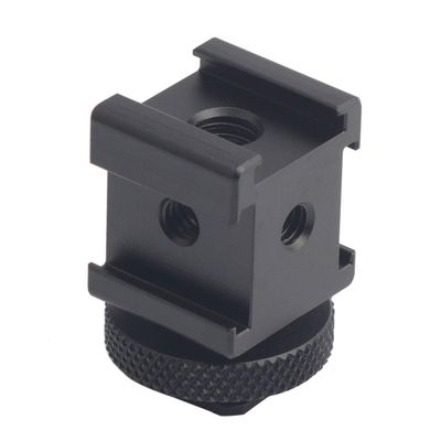 AFVO Triple Shoe Mount Bracket for Flash Lights, Monitors, Microphones, Audio Recorder