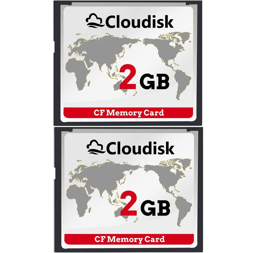 Cloudisk Pack of 2 Compact Flash Card 2GB CF 2.0 Performance for Vintage Digital Camera and Industry Equipment (2 GB)