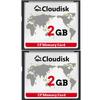 Cloudisk Pack of 2 Compact Flash Card 2GB CF 2.0 Performance for Vintage Digital Camera and Industry Equipment (2 GB) view 1