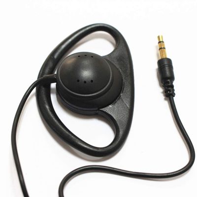 50 Pack Soft Single Side Earphone D Shape Earpiece Hook Earbud Headphone for Two Way Radio Walkie-Talkie Radio Tour Guide System