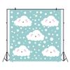 Leyiyi 10x10ft Sweet Cartoon Smiling Clouds Backdrop White Dots Baby Shower Banner Happy Birthday Backdrop for Kids Photo Booth Background Studio view 2
