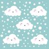 Leyiyi 10x10ft Sweet Cartoon Smiling Clouds Backdrop White Dots Baby Shower Banner Happy Birthday Backdrop for Kids Photo Booth Background Studio view 4