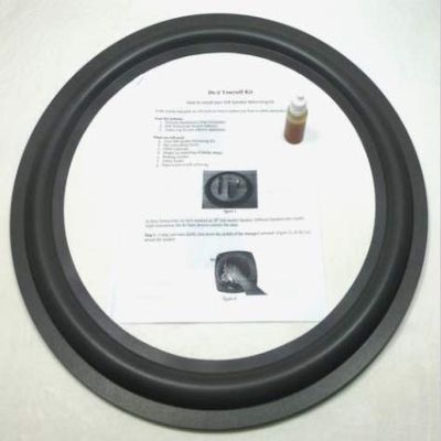(2) Two 18" Foam Speaker Surrounds w/Speaker Repair Refoam Instruction & Glue