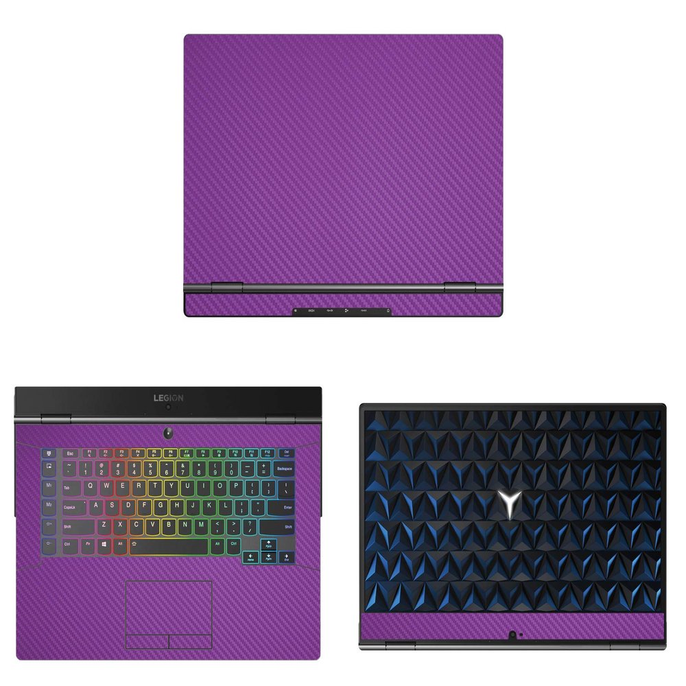 Decalrus - Protective Decal for Lenovo Legion Y740 (15.6" Screen) Laptop Purple Carbon Fiber Skin case Cover wrap CFlenovoLegionY740Purple