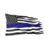 8 inch Distressed Blue Line Flag | 1st Responders- Police Blue Lives Matter - 100% Vinyl Stickers for Trucks Laptops, Waterbottles, view 1