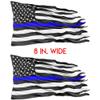 2 Pack - 8 inch Distressed Blue Line Flag | 1st Responders- Police Blue Lives Matter - 100% Vinyl Stickers for Trucks, Laptops, Waterbottles, view 2