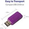 Verbatim 16GB Pinstripe USB 2.0 Flash Drive Retractable Thumb Drive - 5 Pack - Multicolor (Green, Blue, Red, Purple, Cyan) view 4