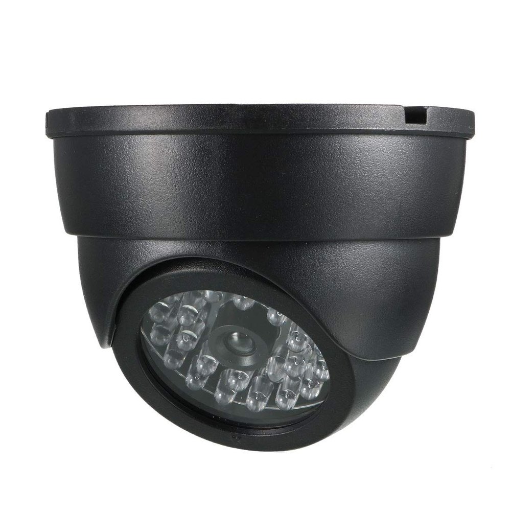uxcell Fake Security Camera Dummy Dome CCTV with Blinking Red LED Warning Light for Home Outdoor Indoor Black