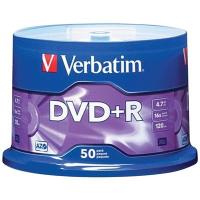 Verbatim 95037 16x DVD+R, 50/Pack (VTM95037)