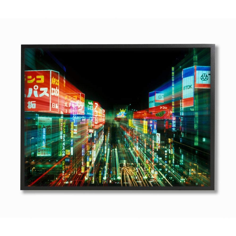 Stupell Industries 'Neon Lights in Tokyo Japan'| Framed Giclee Art