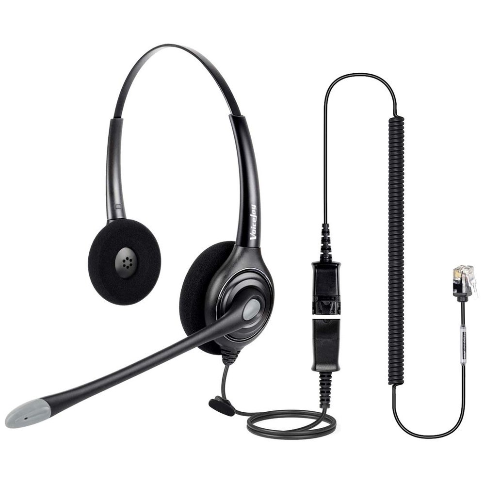 VoiceJoy Office Headset with Noise Cancellation Microphone and Quick Disconnect Cord for Cisco Phone Models 8821,7975,7945,6961 7821 7841 7861 8811 8841 etc
