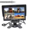 Padarsey 7" TFT LCD Car Rearview Quad Split Monitor,Remote Control, 4 Channels RCA Video Inputs(4-PIN Shockproof Connector) - 12V-24V 800480HD Screen w/Sunshade Anti-Glare view 1