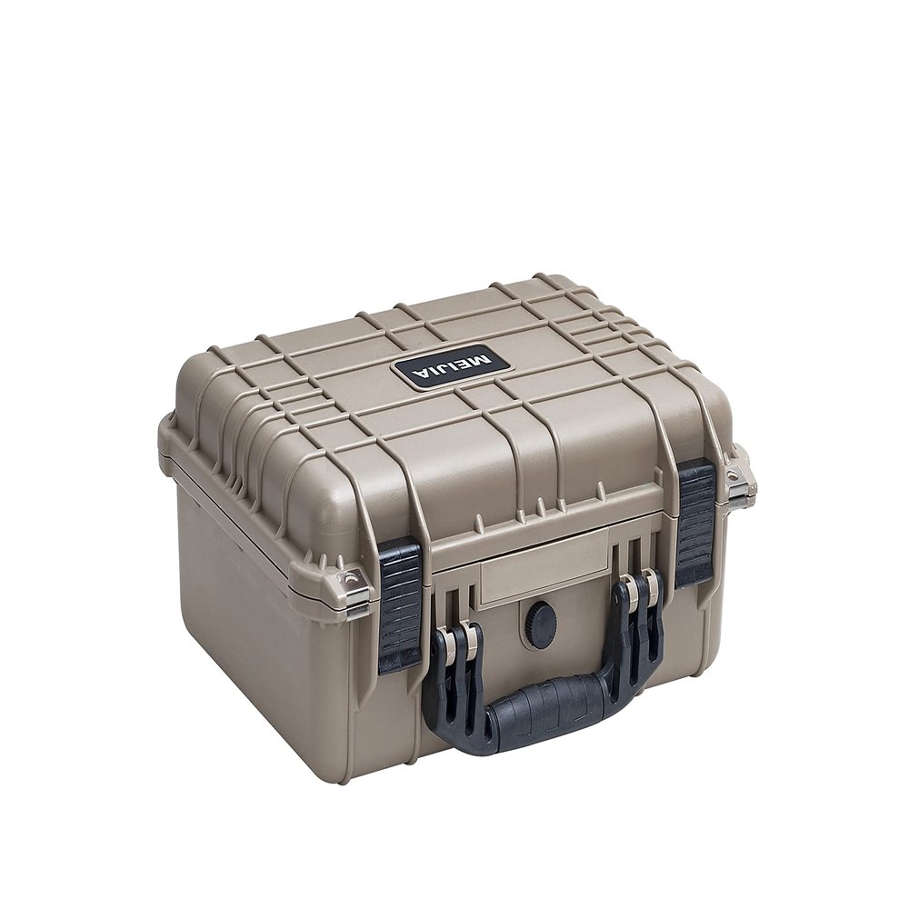 MEIJIA Portable All Weather Waterproof Camera Case with Customizable Fit Foam,Fit Use of Drones, Camera, Equipments, Pistols,15.98x12.99x6.85inches (Desert Tan)