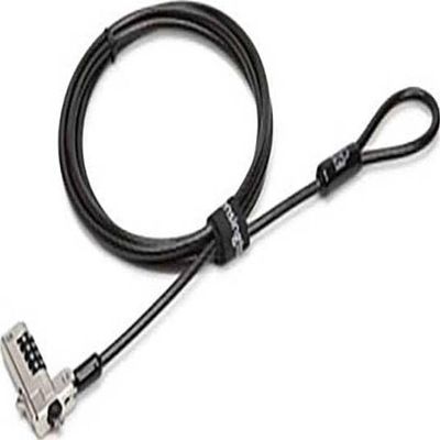 Kensington N17 Combination Laptop Lock for Wedge Shaped Lock Slots with Tough Lock Head & Carbon Steel Cut-Resistant Cable - Dell Laptop Lock & Alienware Laptop Lock (K68008EU), Black/Silver