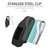 MoKo 2-Pack Clip Holder Compatible With Fitbit Inspire/Inspire HR - Soft Silicone Clip Clasp Case for Women Men, Black & Navy Blue view 3