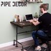 PIPE DECOR Industrial Pipe Desk Leg Set, Modern Home Office Writing or Computer Base Kit, Dark Grey Unfinished Steel Metal Pipe Legs, M-Desk Style view 2